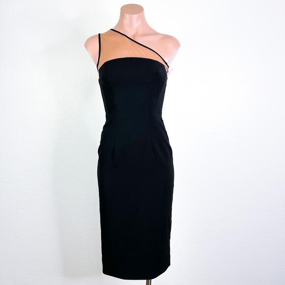 Dress the Population Rayna Illusion Sheer Neck Sheath Dress Black size XXS NWT - Picture 1 of 12